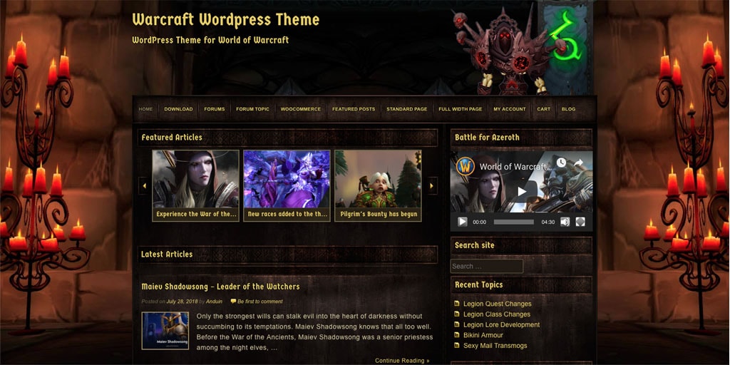 Warcraft WordPress Theme V2