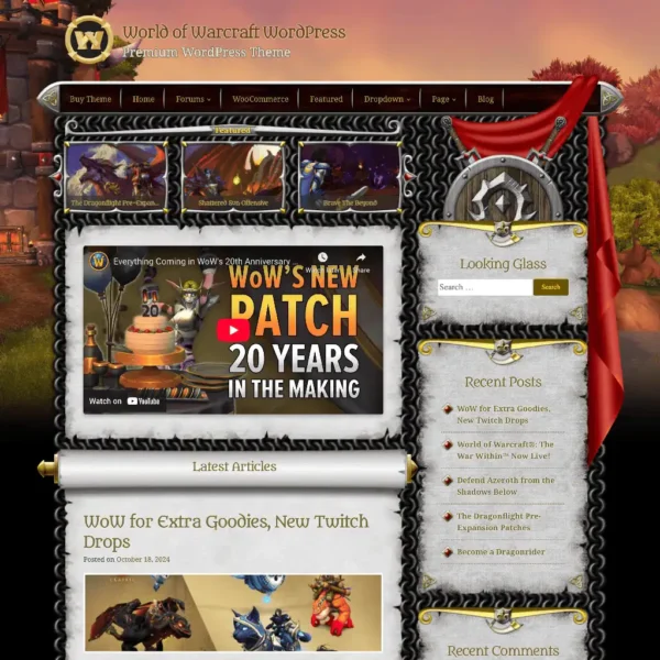 world of warcraft wordpress websute tempate Royal