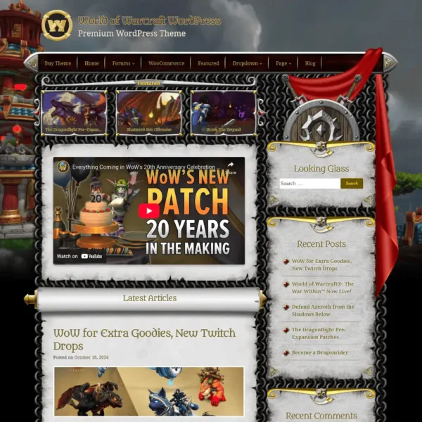 world of warcraft wordpress websute tempate Royal