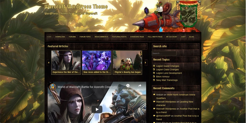 Warcraft WordPress Theme V2