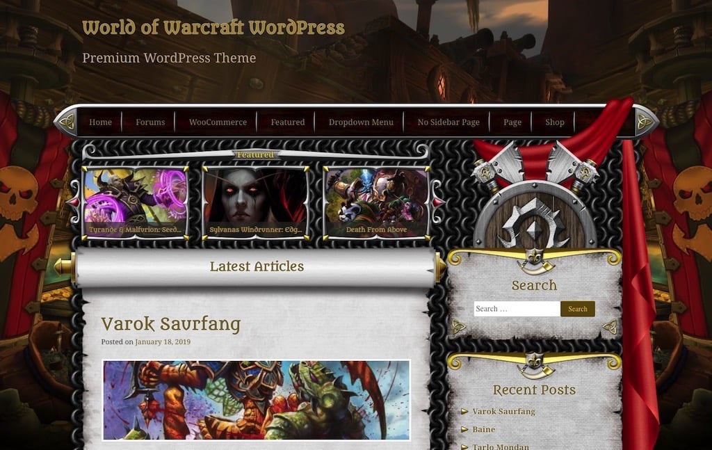 World of Warcraft WordPress Theme V3